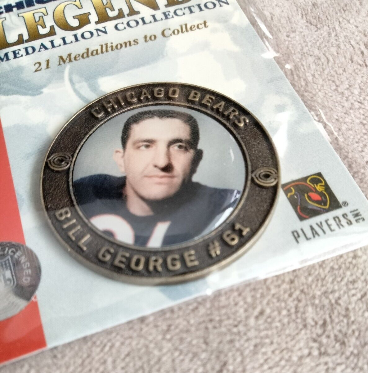 BILL GEORGE CHICAGO BEARS LEGENDS 2004 Medallion Coin New NOS Original Package
