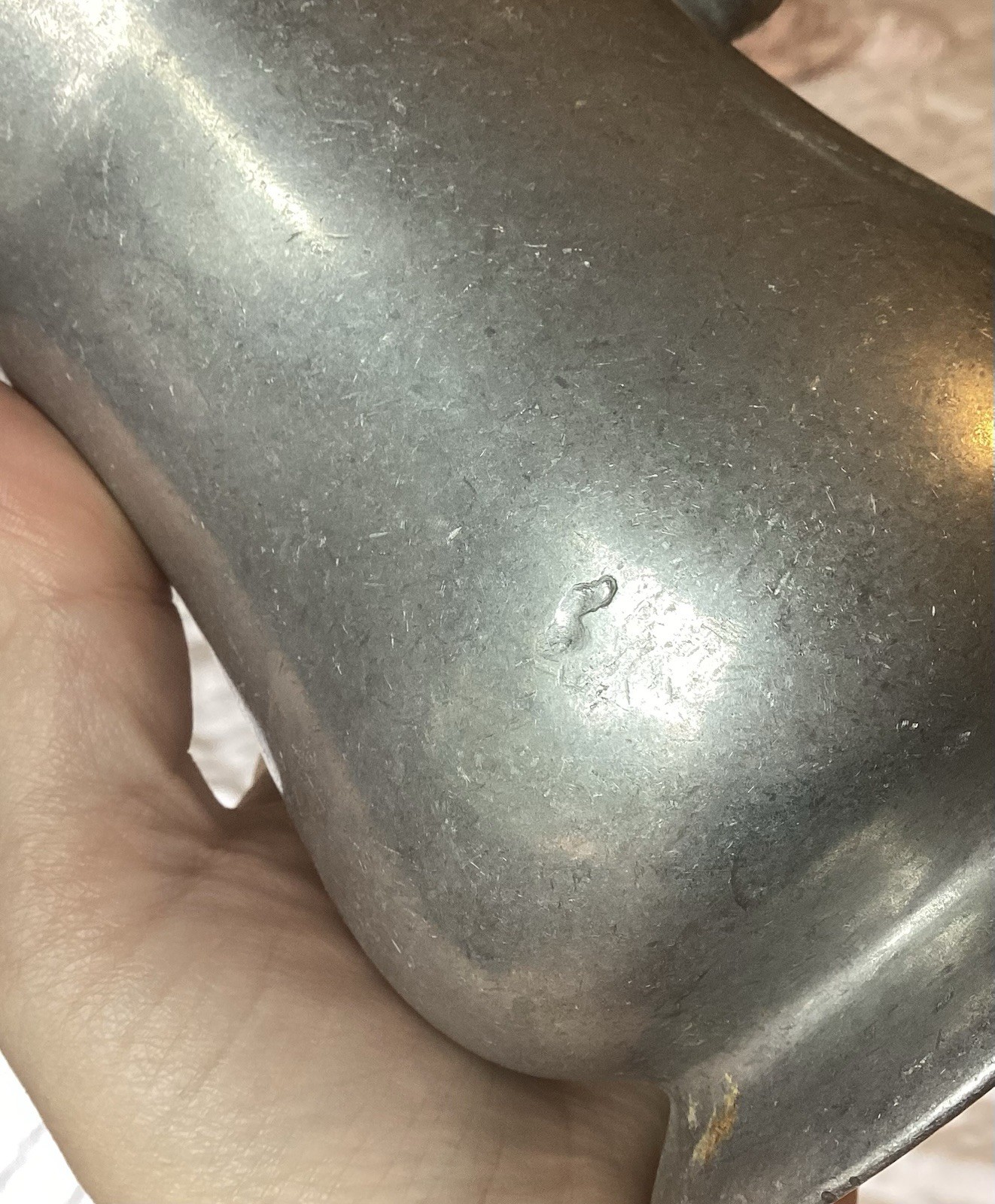 Vtg Pewter Beer Mug Stein Tankard Barware Renfaire Decor 4.5” Engraved “Fred”