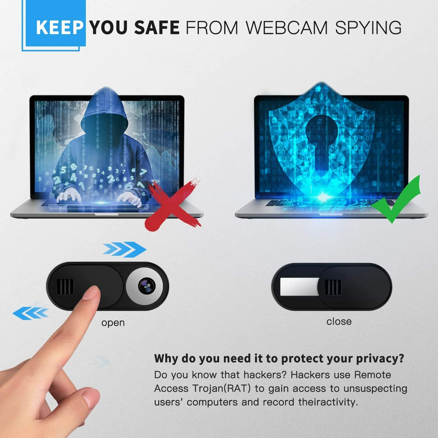 6PCS Large Medium Small WebCam Cover Slide Camera Privacy Security Protect