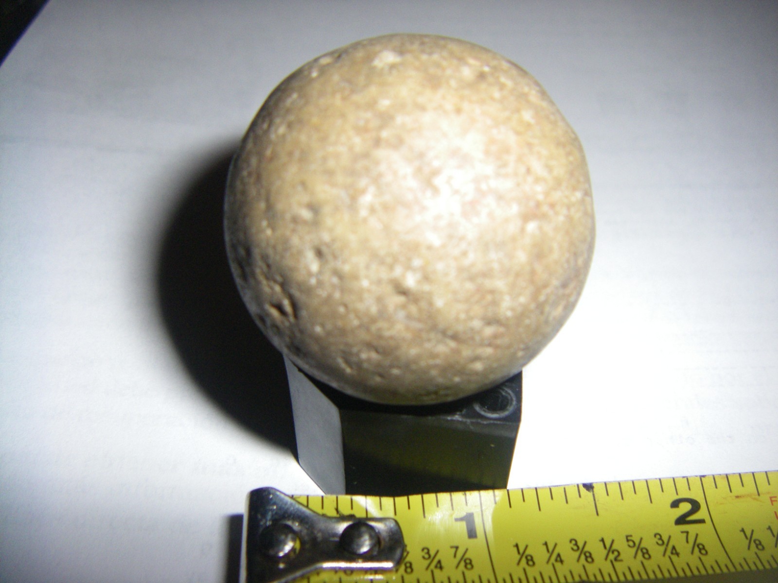 AUTHENTIC INDIAN ARTIFACT 1-1/2" STONE GAME BALL MIDWESTERN UNITED STATES