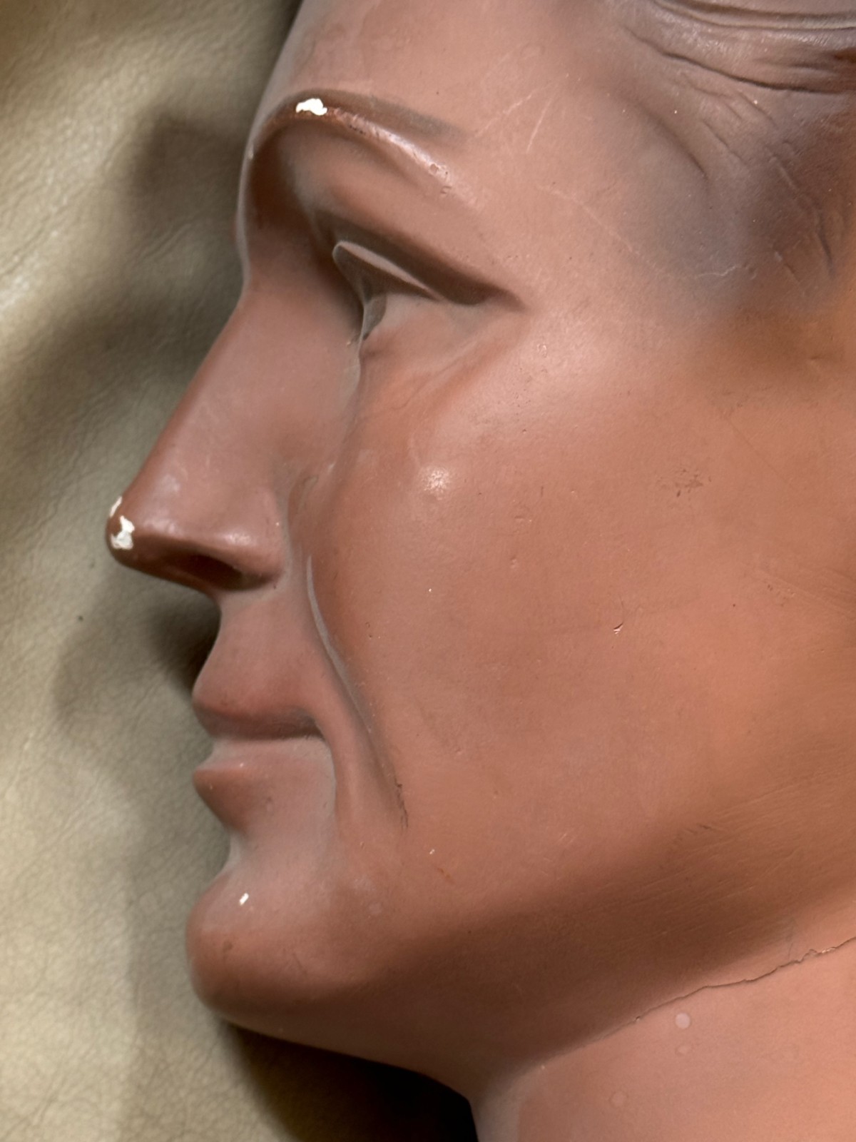 Very Vintage Male Mannequin Head / Silvestri Hollywood / Plaster Head & Tin Neck