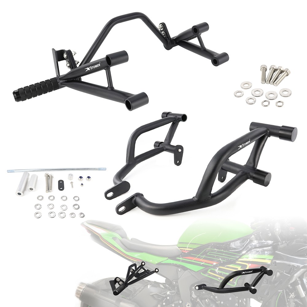 Front Crash Cage Peg Support Stunt Fit For Kawasaki NINJA ZX-6R ZX636 2009-2025