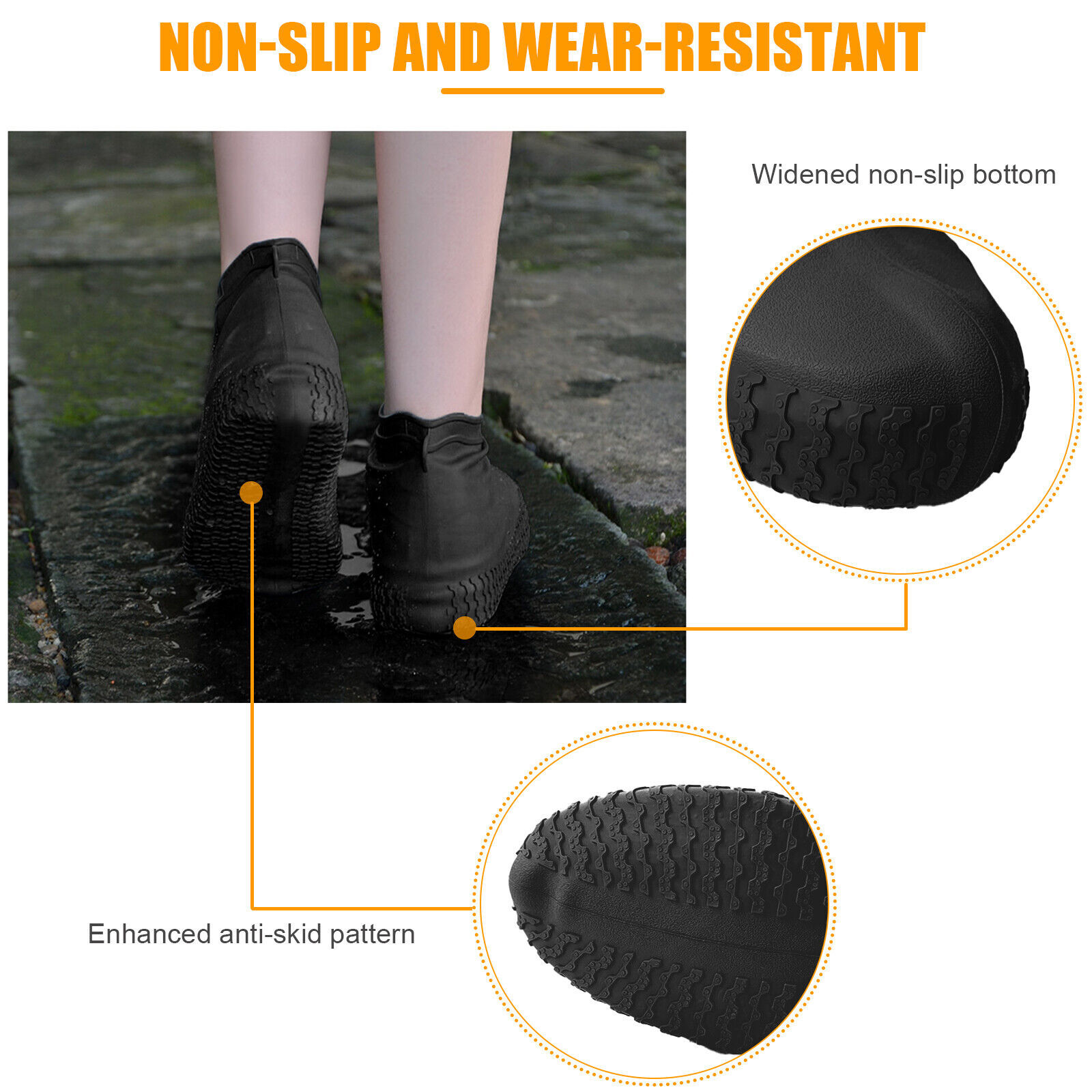Non-slip Reusable Rain Shoes Covers Rubber Overshoes Boot Waterproof Protector