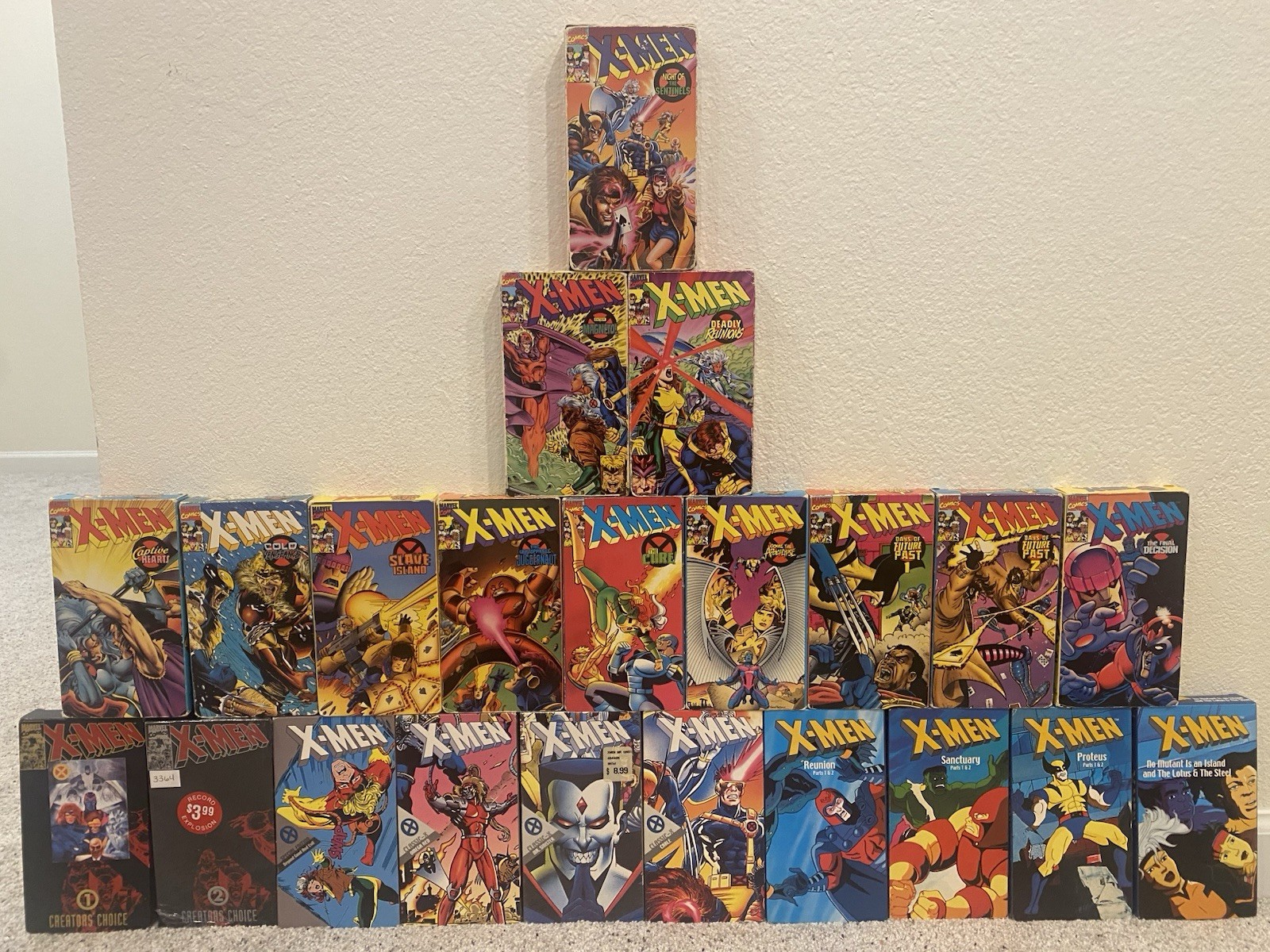 Vintage VHS Tapes From The X-Men series Including Limited Edition Card Included