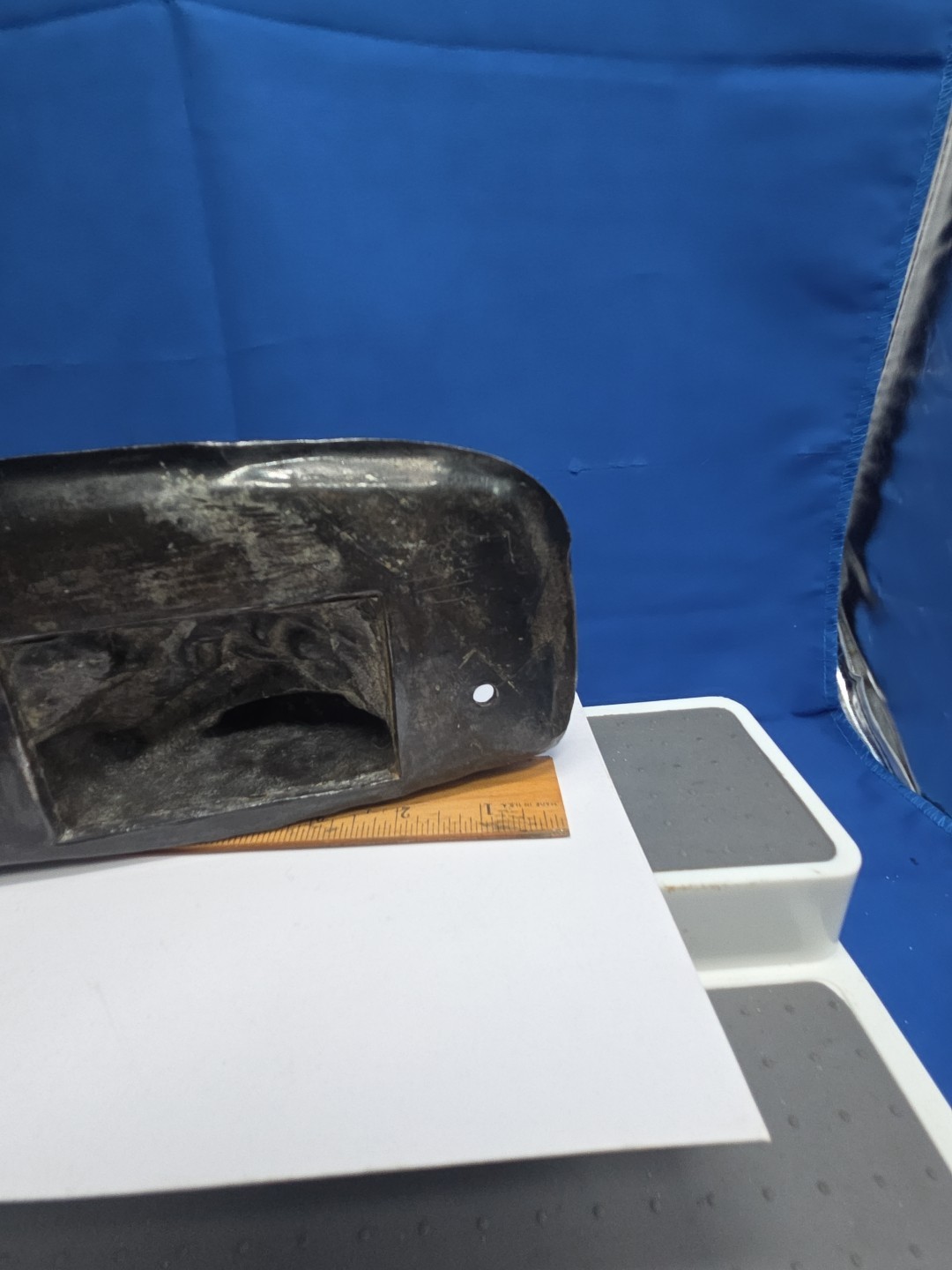 Art Nouveau Nude Maiden Water Inkwell Laying On Rocks Metal Trinket Earings TS