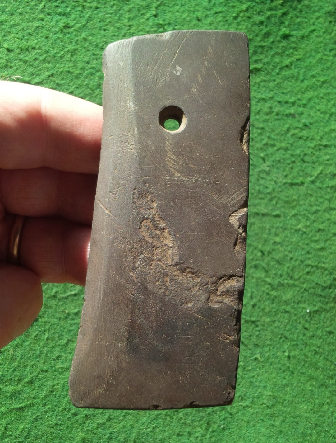 4-3/8" DRILLED SLATE PENDANT KENTUCKY ARROWHEAD AUTHENTIC INDIAN ARTIFACT GORGET