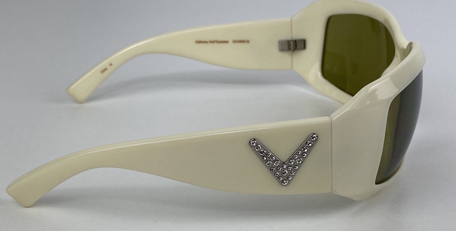 Callaway White Golf Sunglasses Green NEOX Lenses Rhinestones C410WH G