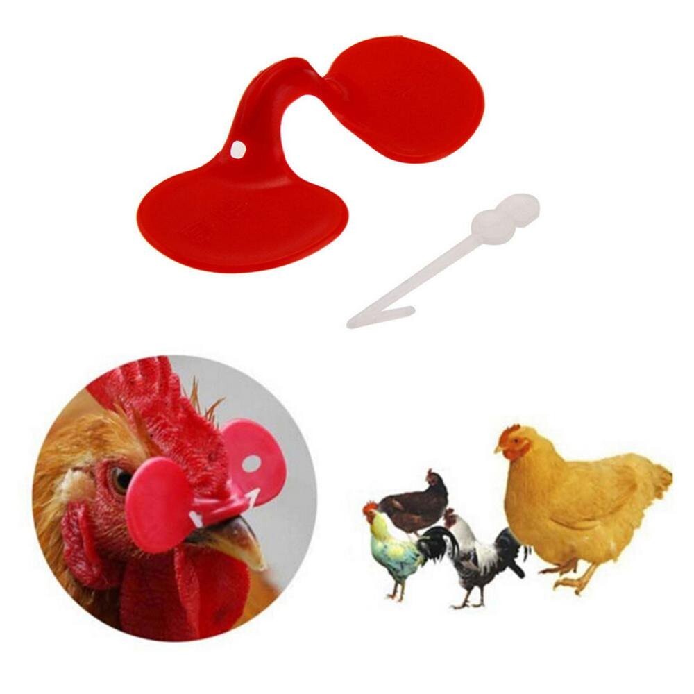 Red Plastic Chicken Eyes Glasses 10 Pack Avoid Hen Peck Each Other Chicken Farm