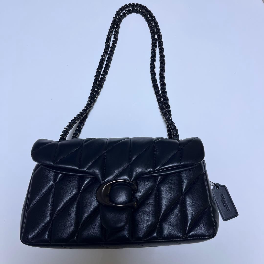 COACH CP150 Tabby 26 Quilted Shoulder Bag Leather Black/Black Silver NWT