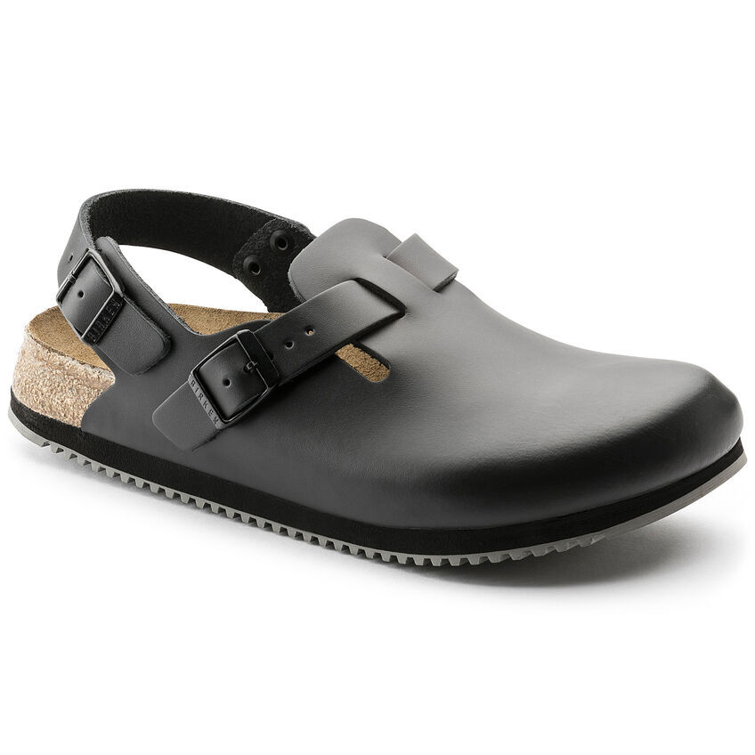 BIRKENSTOCK TOKIO SL BLACK REGULAR/WIDE WIDTH OCCUPATIONAL SUPER GRIP LEATHER CL