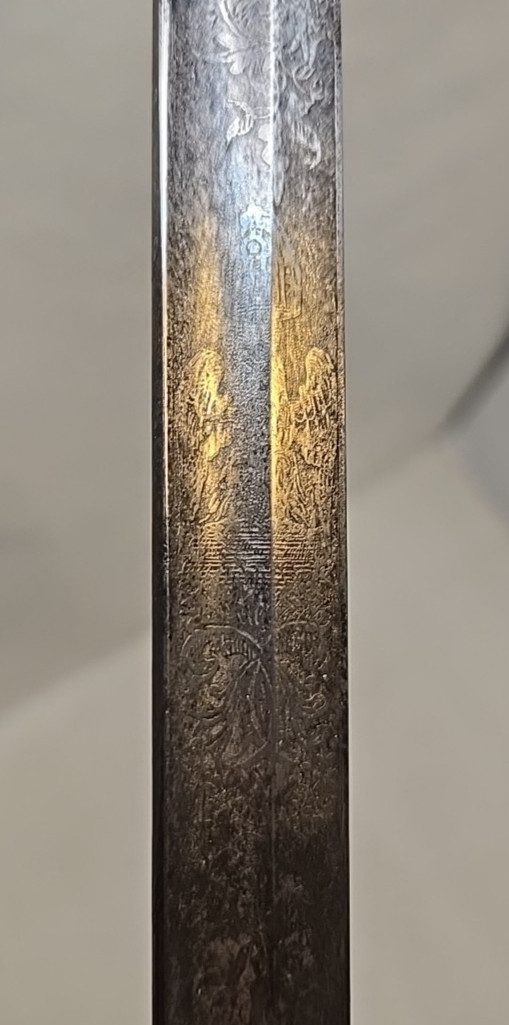 Pre-WWI German Prussian Court Degen Officers Sword - Samuel Hoppe - Etched