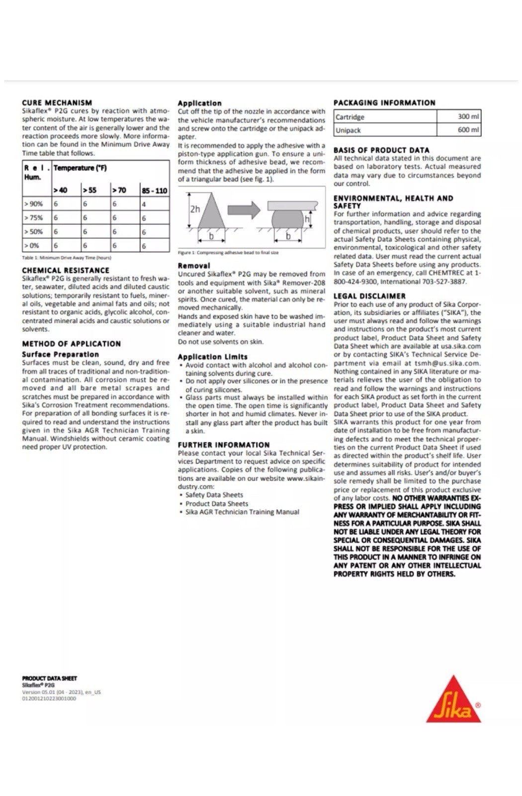 SIKA Auto Glass Urethane Sikaflex P2G Primerless Adhesive x 2