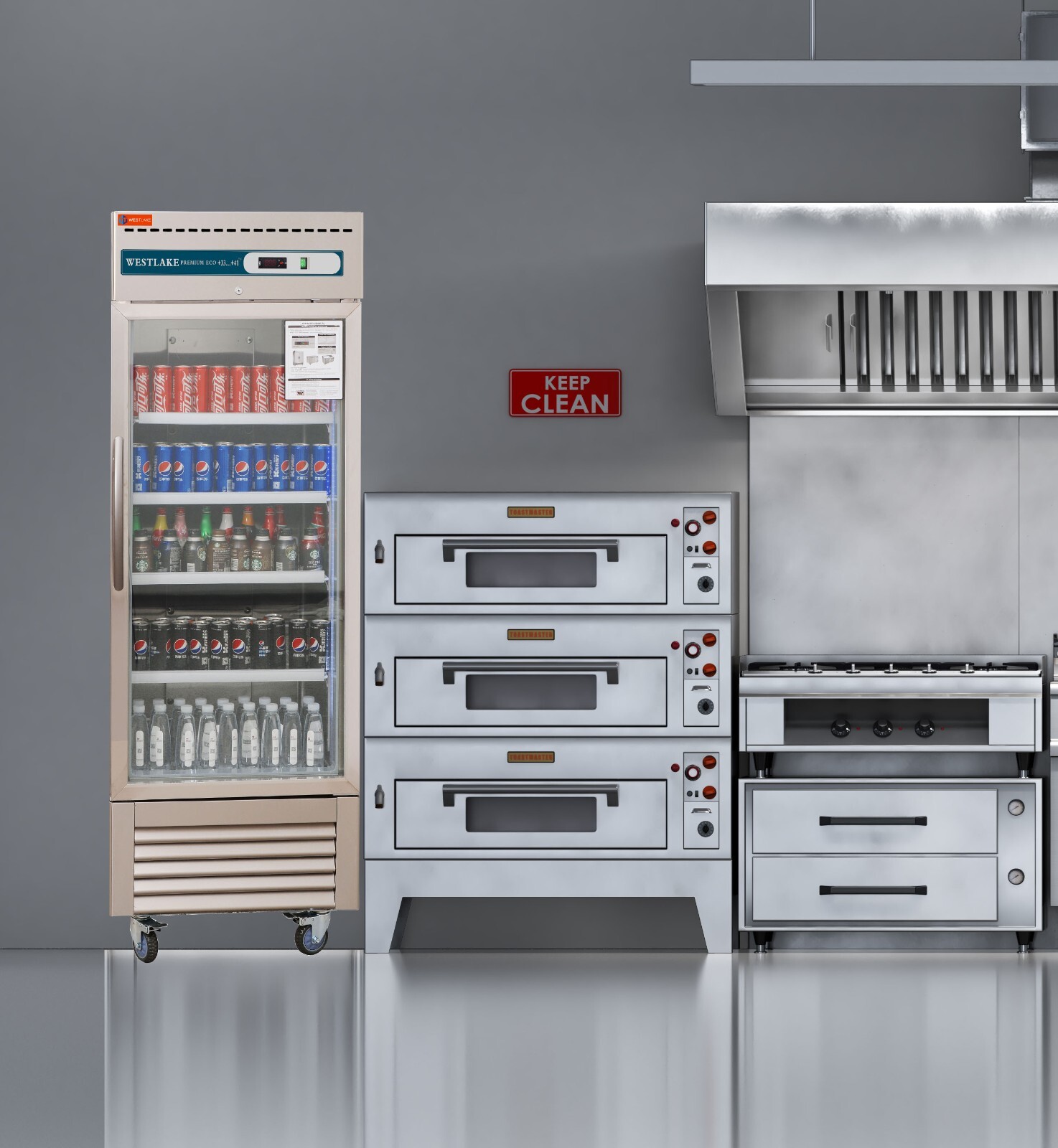 WESTLAKE-WKR-23BG Commercial Refrigerator 27'W 1 Door Stainless Steel 23 Cu.ft