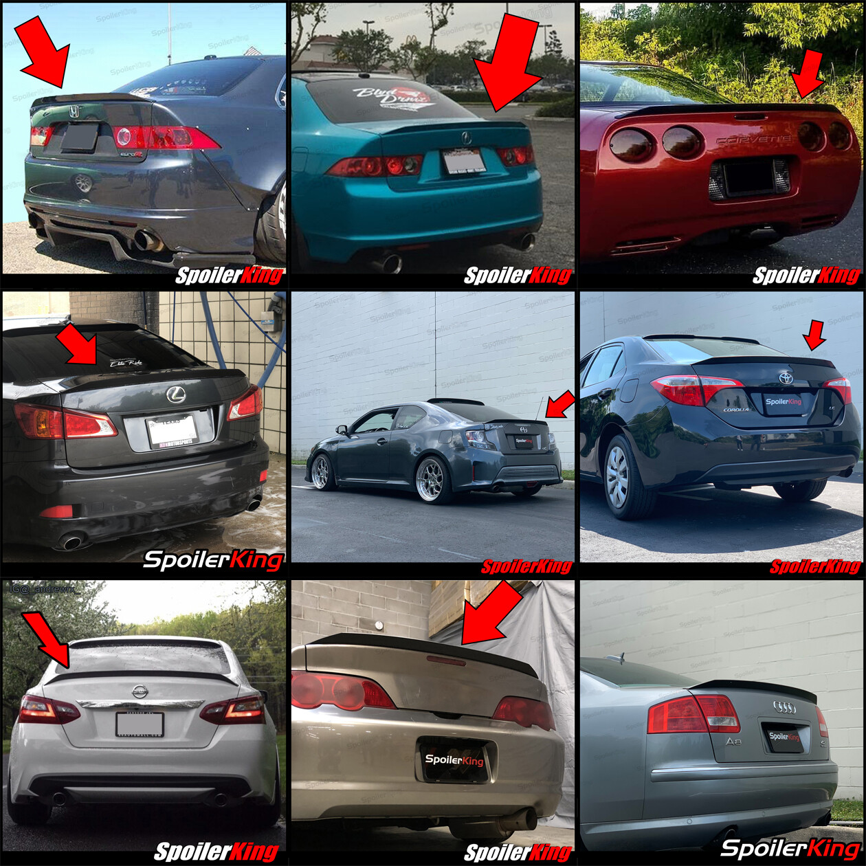 SpoilerKing #284P Universal 30"- 55" Custom Rear Polyurethane Trunk Spoiler Wing