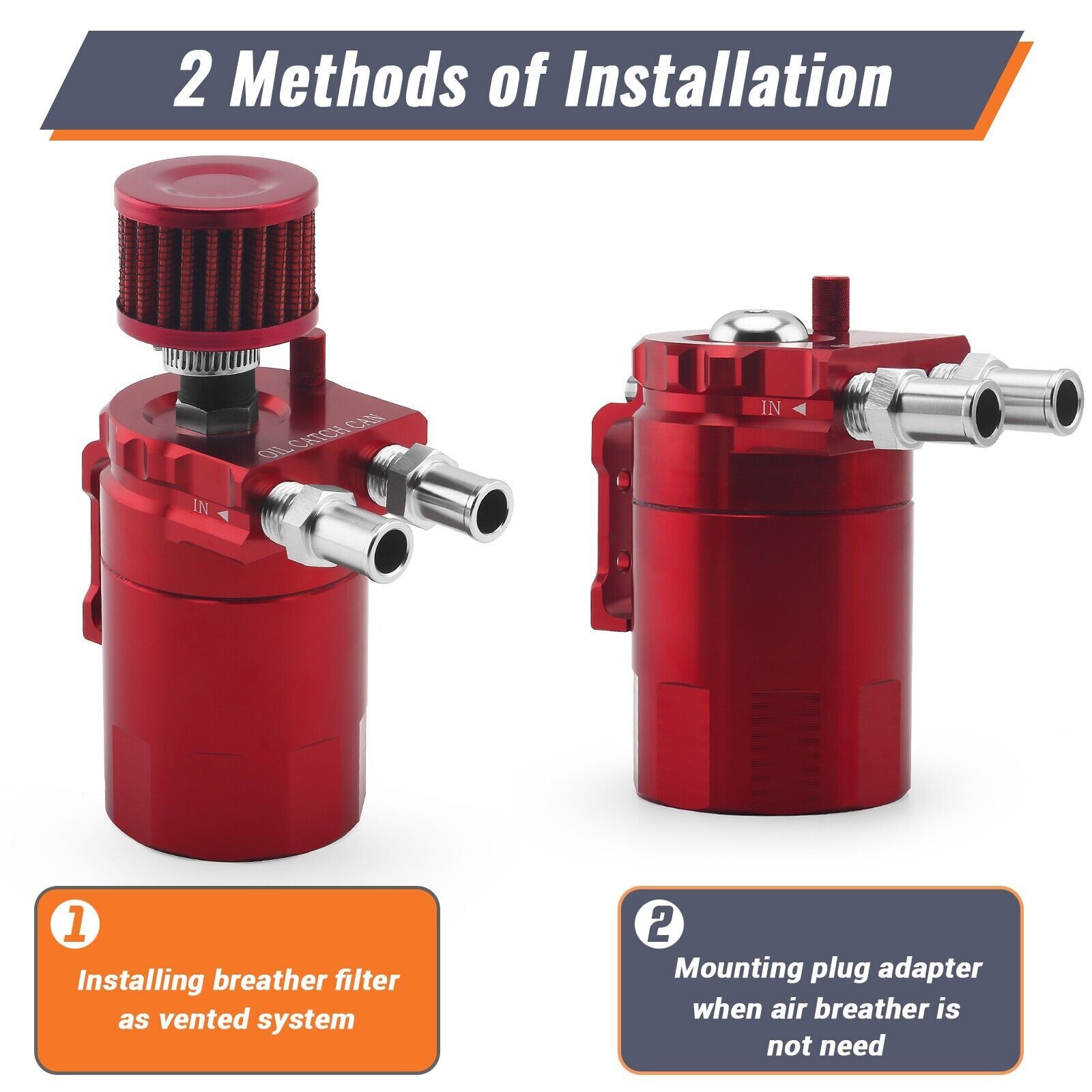 Oil Catch Can Kit Reservoir Baffled Tank with Breather Filter Universal Aluminum