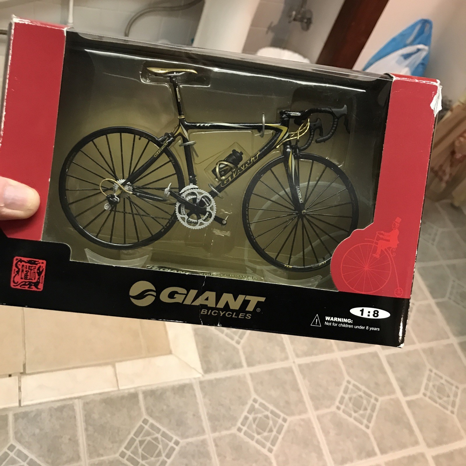 VTG 2002 Giant TCR ONCE Gold 1:8 Scale Die Cast Bicycle Tour de France