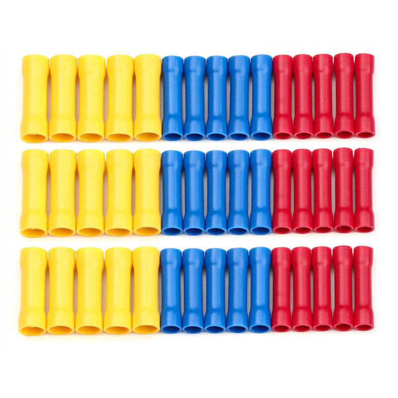 500Pcs Insulated Electrical Straight Butt Splice Crimp Wire Connectors Terminals