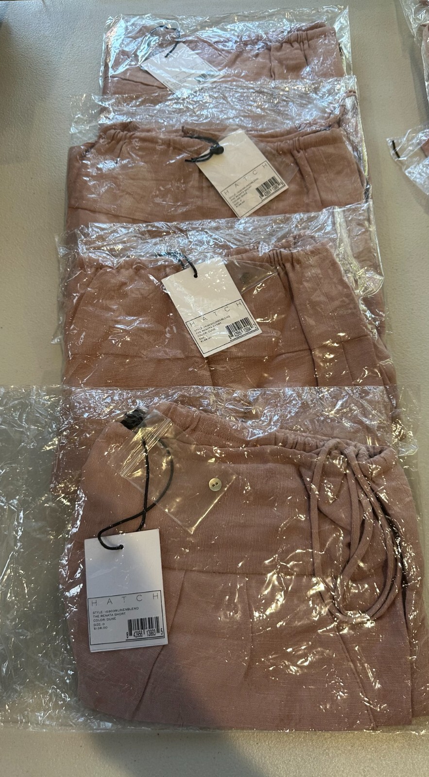 Hatch Maternity Women's THE RENATA SHORT Linen/Viscose Dune-Pink $138 NEW