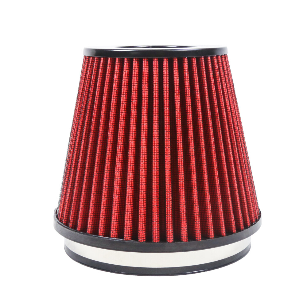 6" Red Truck Long Performance High Flow Inlet Cold Air Intake Cone Dry Filter