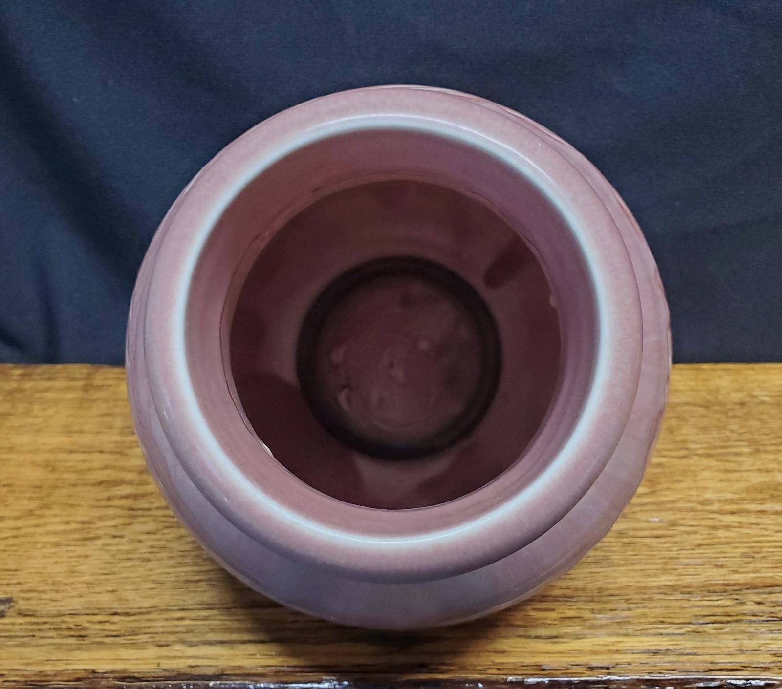 1925 Rookwood Pottery Large 8.5"x7" Vase Mauve Rose Matte Incised Design