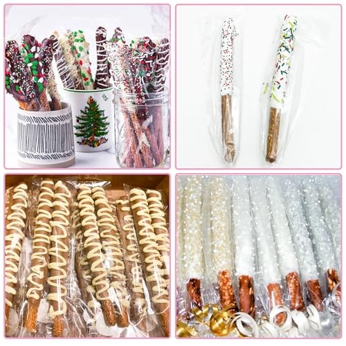 Self Sealing Cellophane Bags: 2x10 Inches Clear Pretzel Rod Resealable 100 Pcs