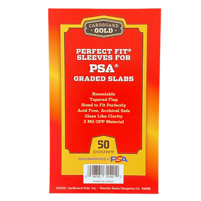 50x (1 Pack) PSA Perfect Fit Resealable Graded Card Sleeves Cardboard Gold CBG