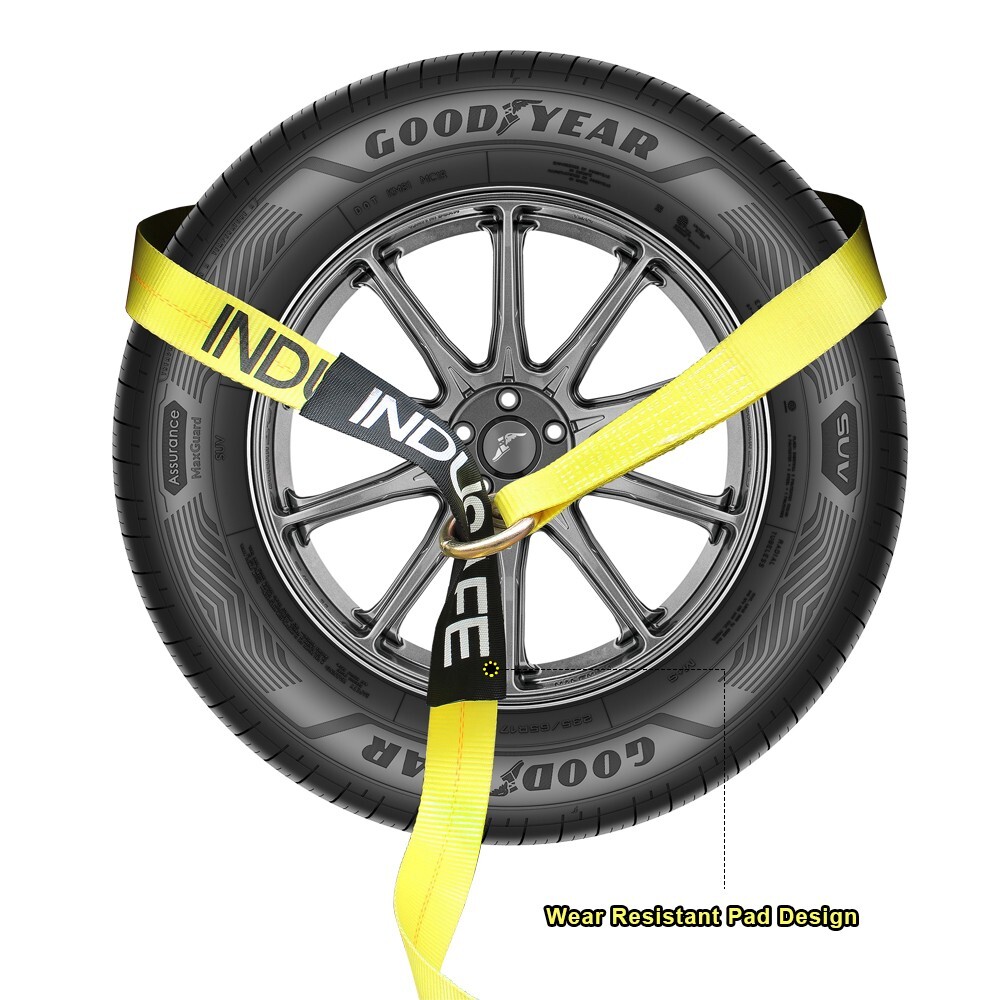 4 Pack Flat Hook Car Tie Down Straps Auto Hauler Ratchet Strap Kit Side Mount