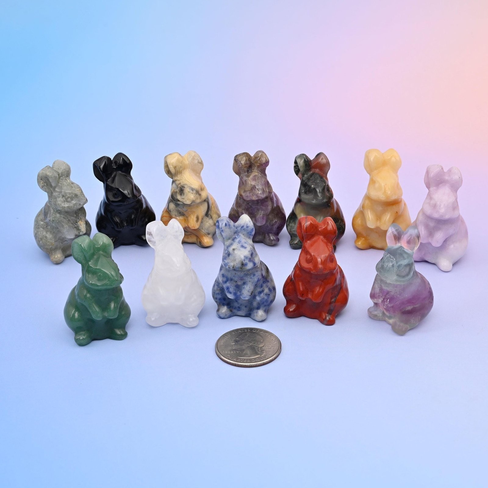 1.5 Inch Rabbit Crystal Carving Figurines