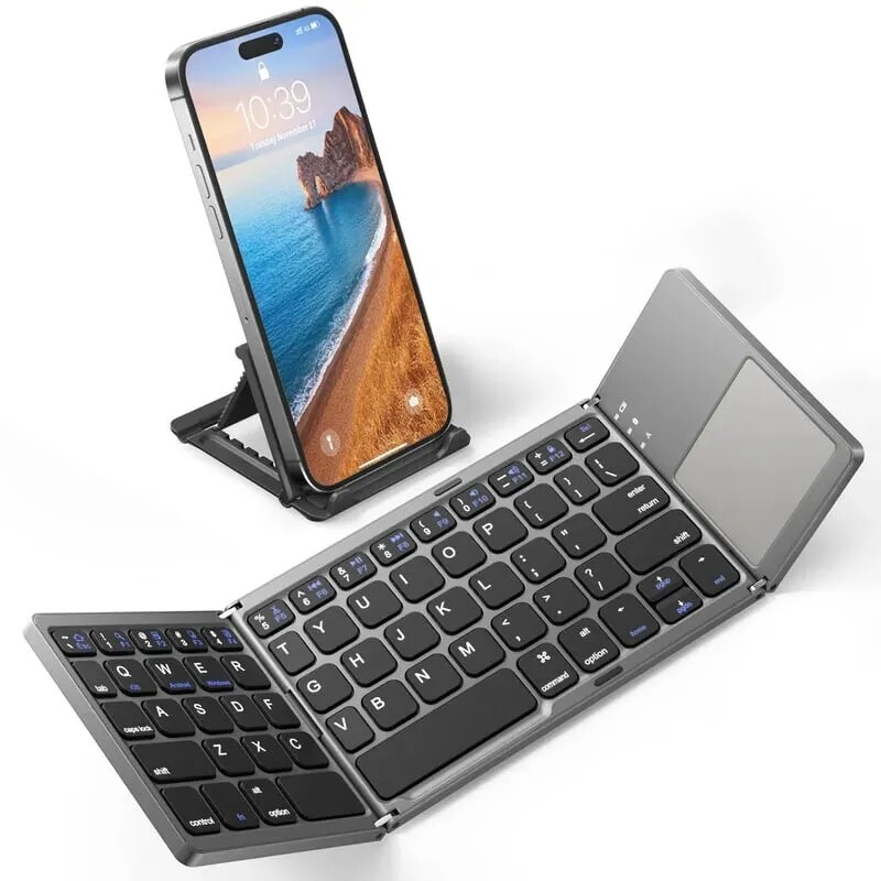 Mini Folding Wireless Bluetooth Keyboard With Touchpad for Laptop Tablet Phone