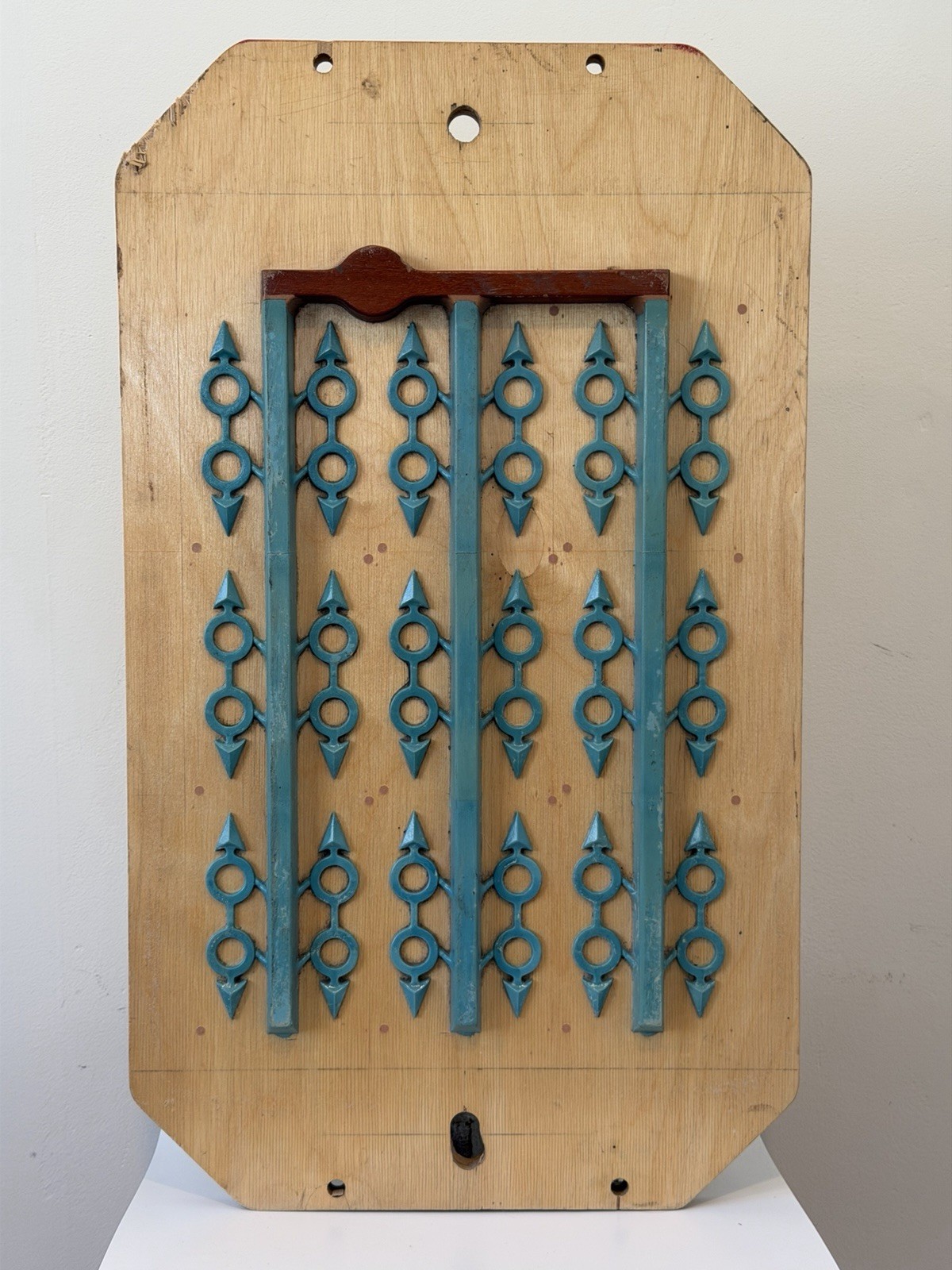 Mid Century Industrial Wood Foundry Mold Abstract Wall Art 1960 Arrows Circles