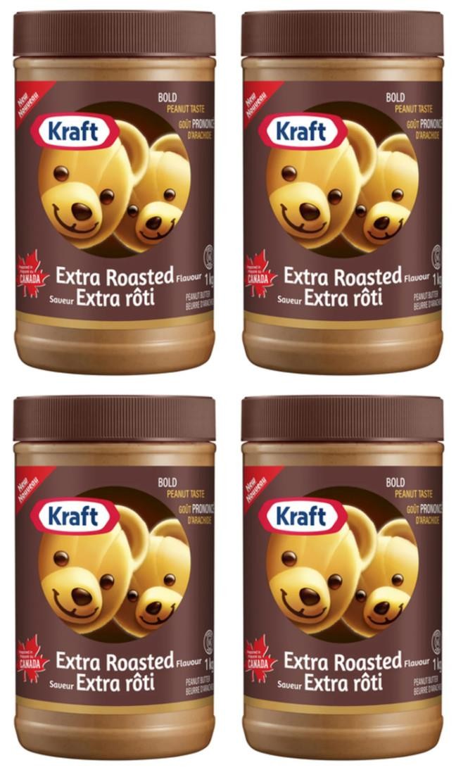 Kraft Peanut Butter Extra Roasted Flavour 1kg (4 Pack)