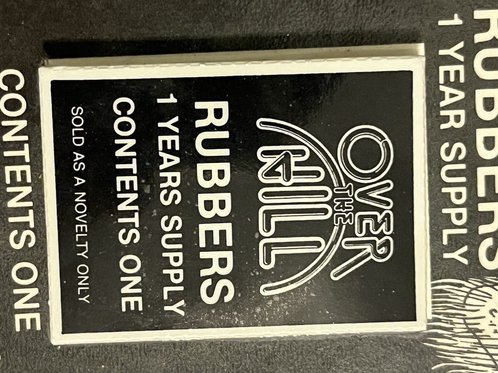 Vintage “Over The Hill Rubbers" 1 Years Supply, Contents One. Over The Hill Gag