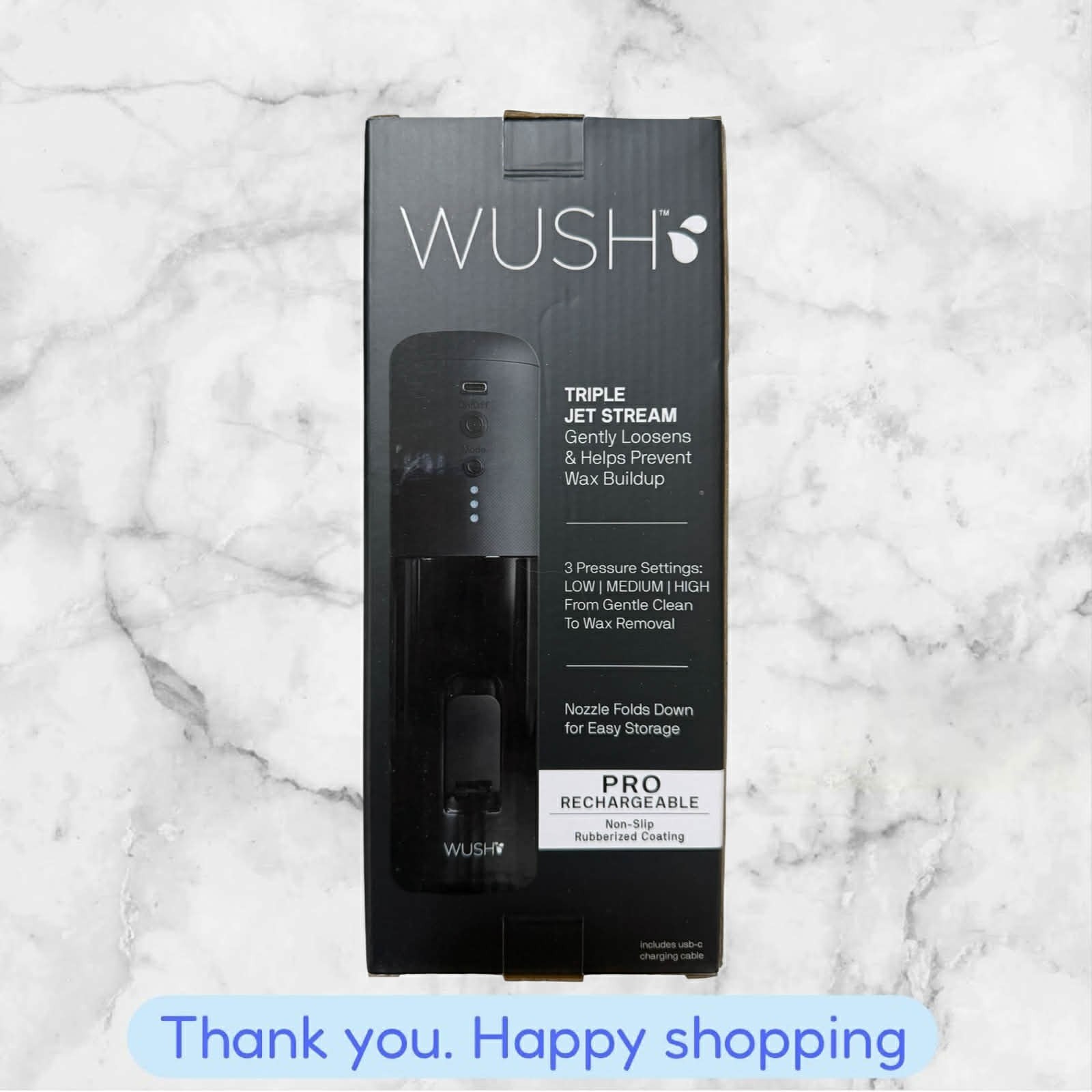 Wush Pro by Black Wolf Deluxe Water Powered Ear Cleaner w 6 Replacement Tips NEW