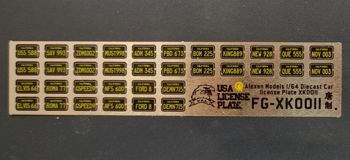 1/64 Metal California License Plates