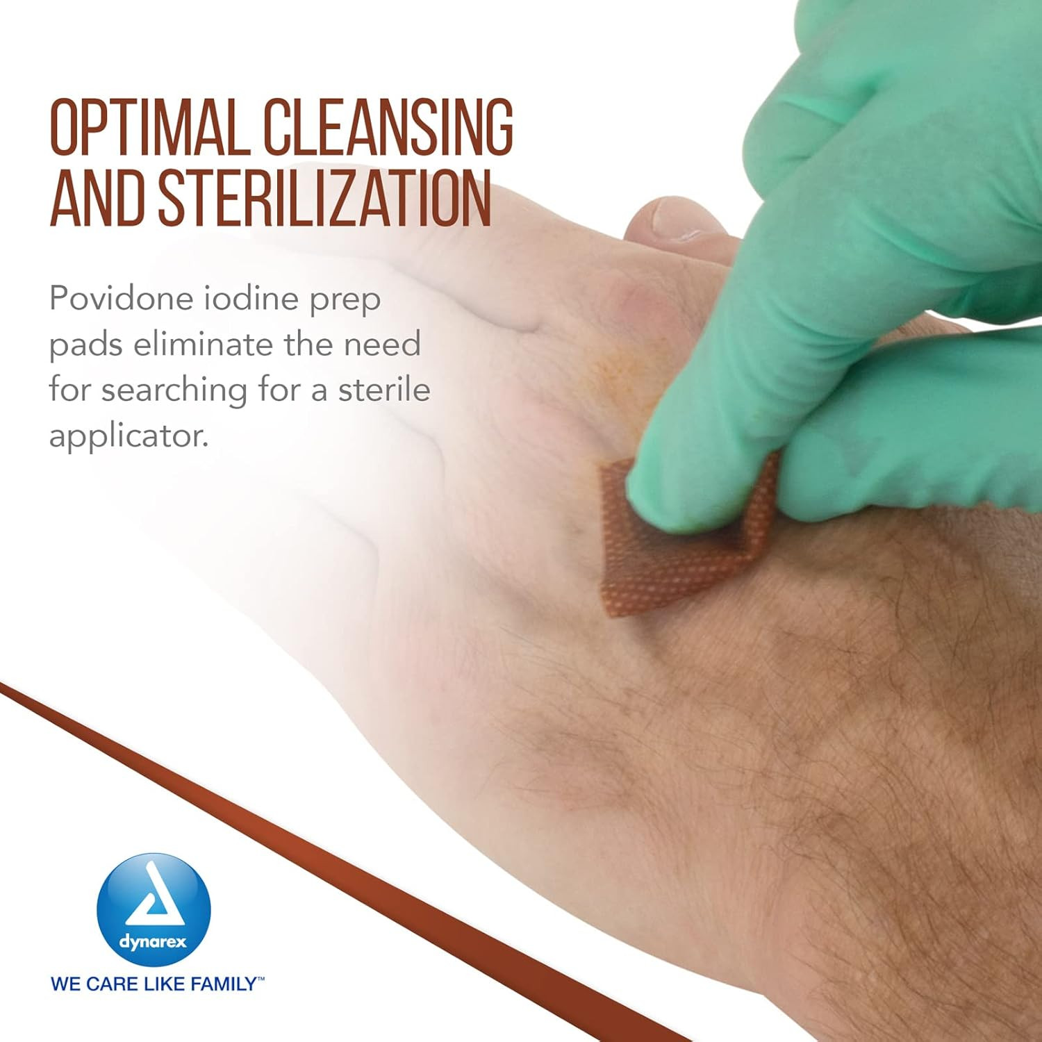 Povidone Iodine Prep Pads, Medium Sized Packaged in Individual Foil Packs, Brown