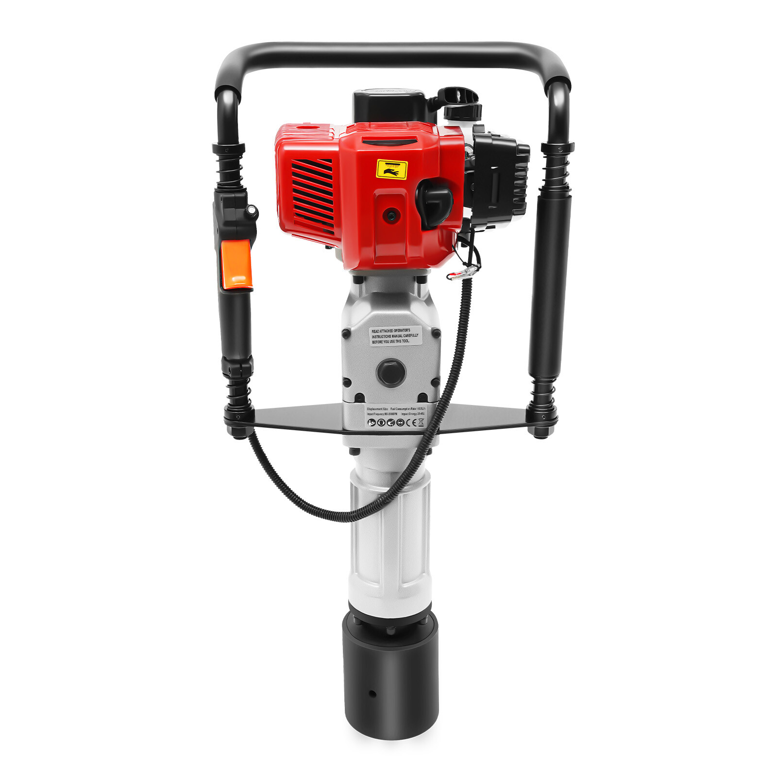 52CC 2.3HP Gas Powered T Post Driver Fence Pile Driver Pounder Toolkit w/3 Heads