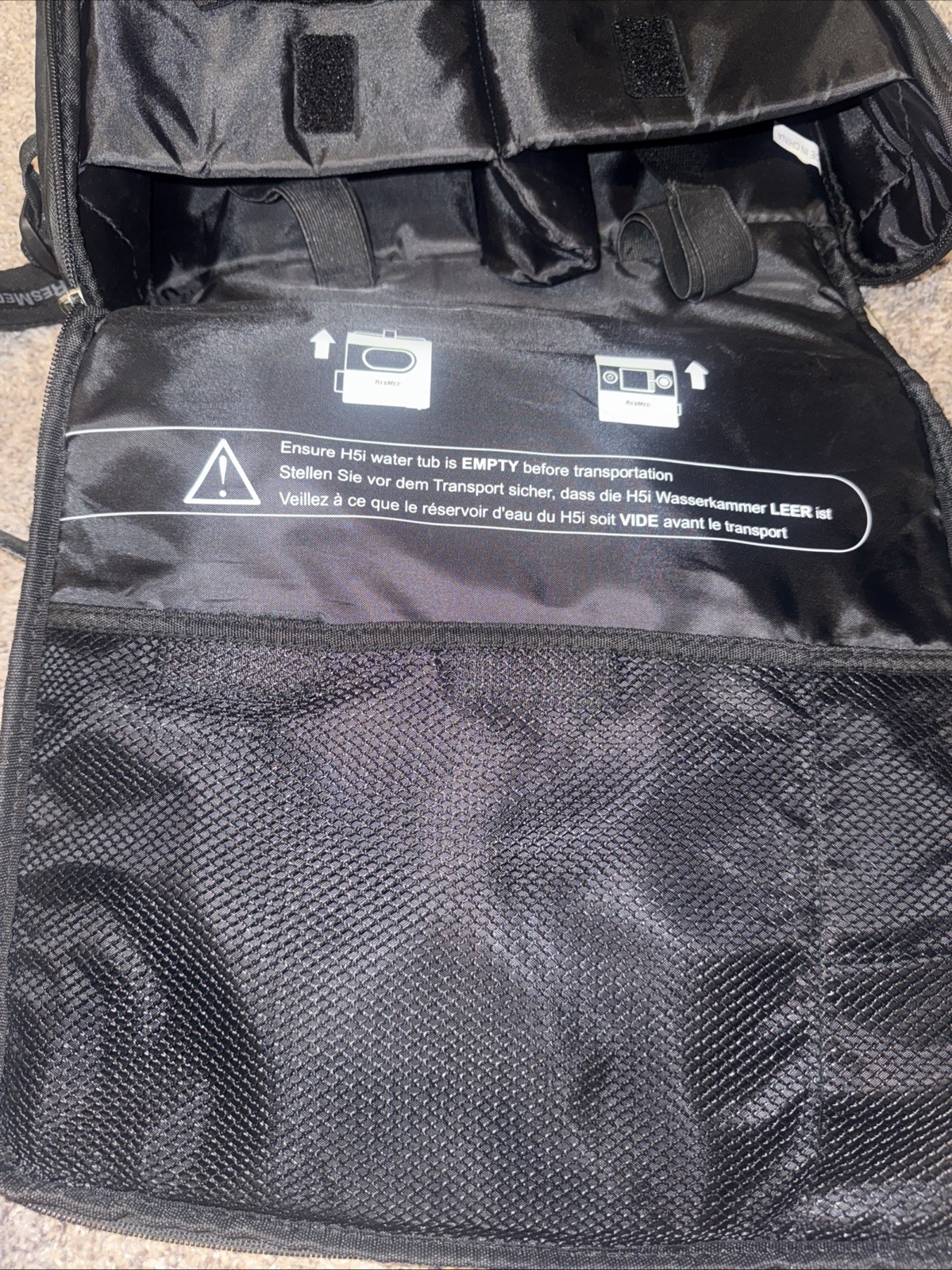 ResMed Travel Bag CPAP Shoulder Strap Lightly Padded Black Carrying Case Only