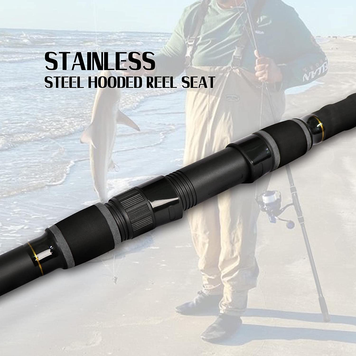 Surf Fishing Rod 2PC/3PC Travel Spinning Saltwater Pole 9'/10'/10'6"/12'/13'3"