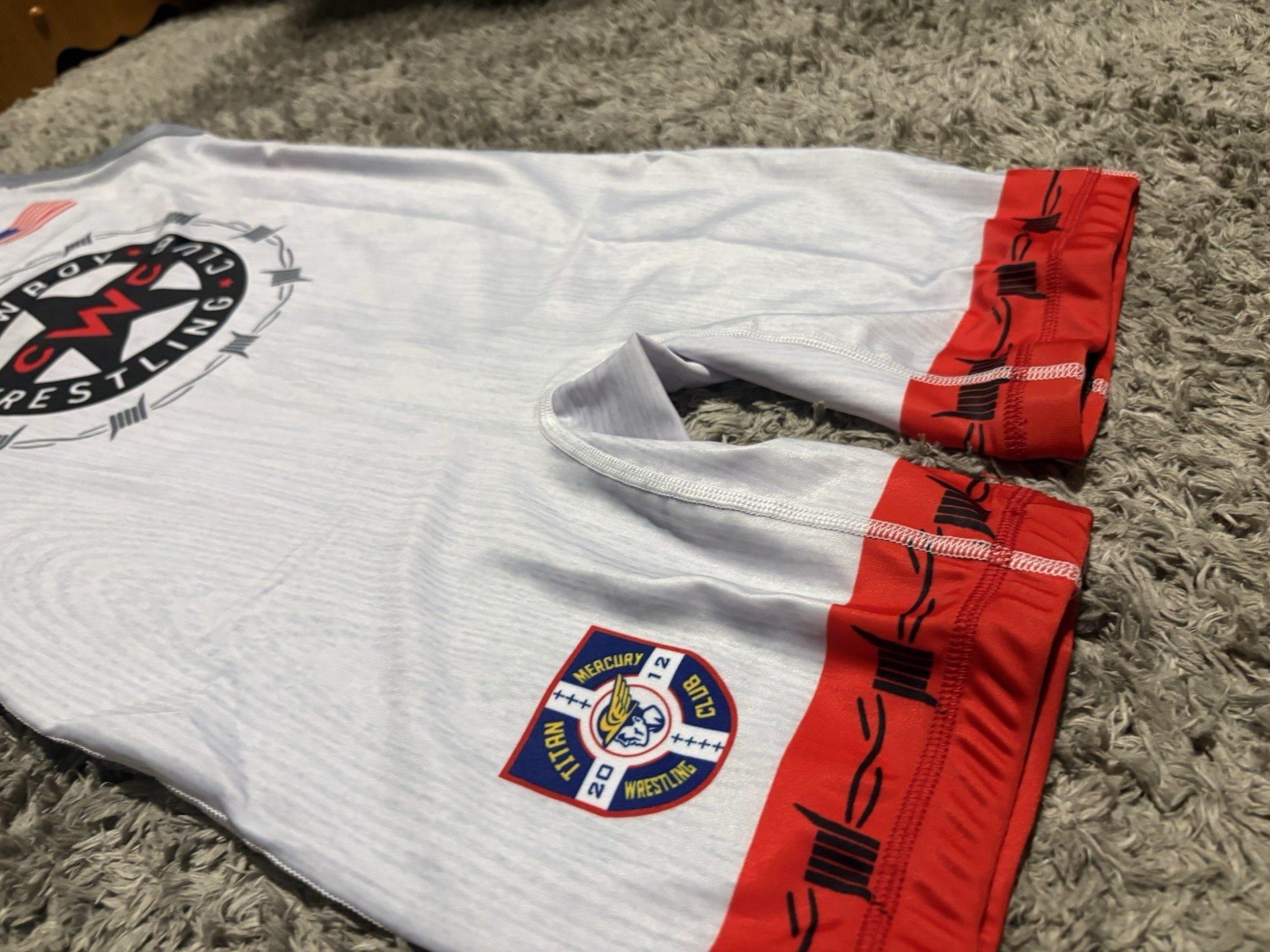 White Oklahoma State Wrestling Singlet Adult Medium