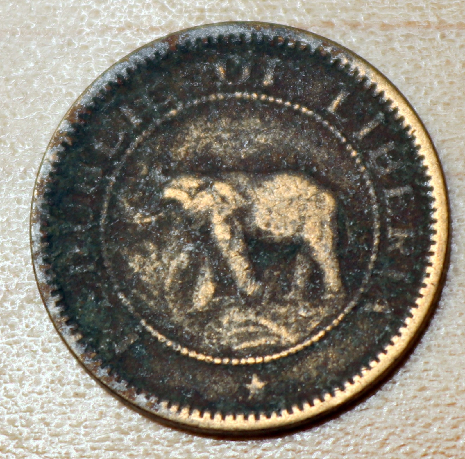 1937 Liberia 1/2 Cent Elephant