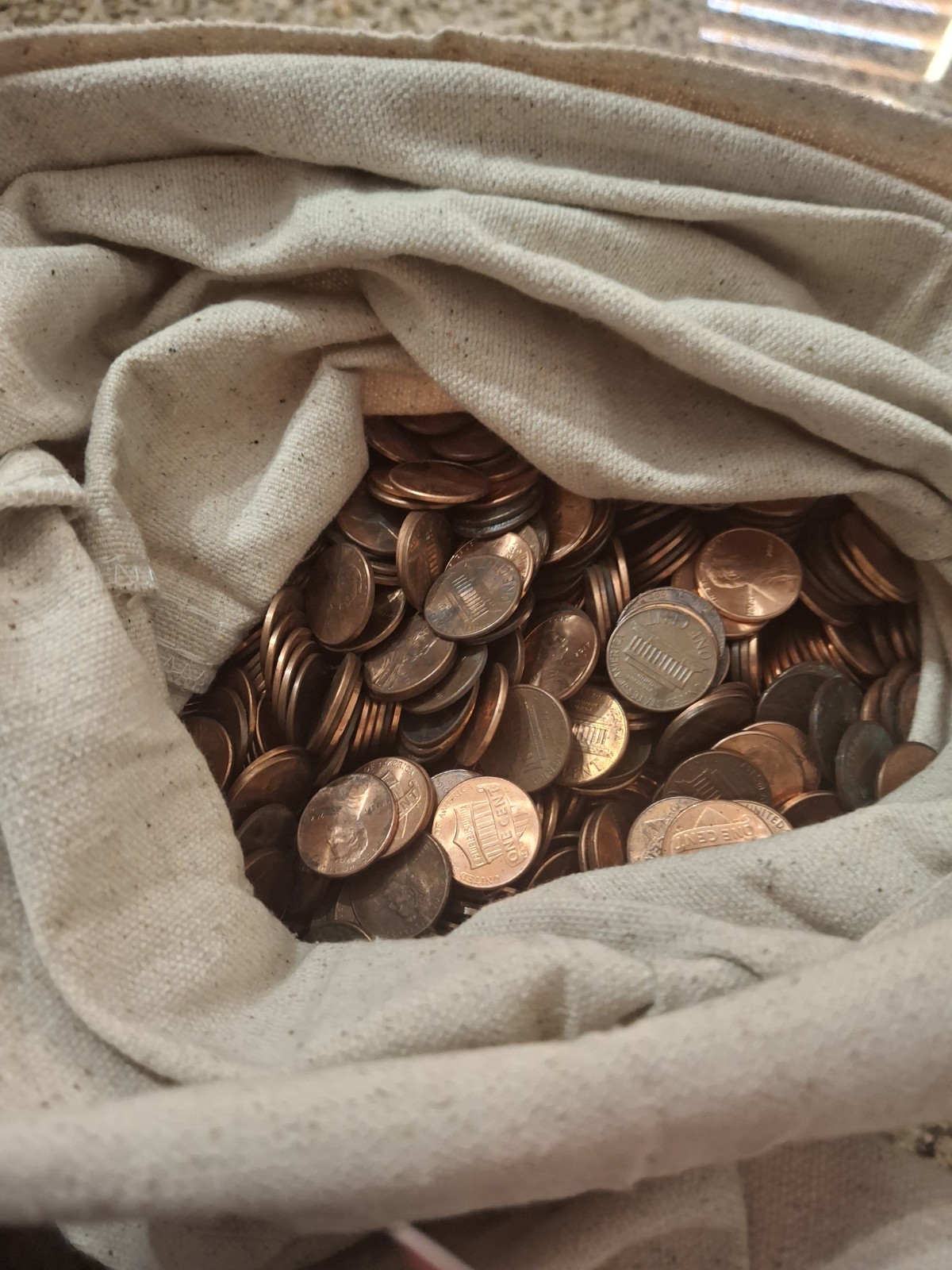 Lot of 1000 ($10)  1C  Unsearched Pennies Coin Grab Bag Various Mints & Dates