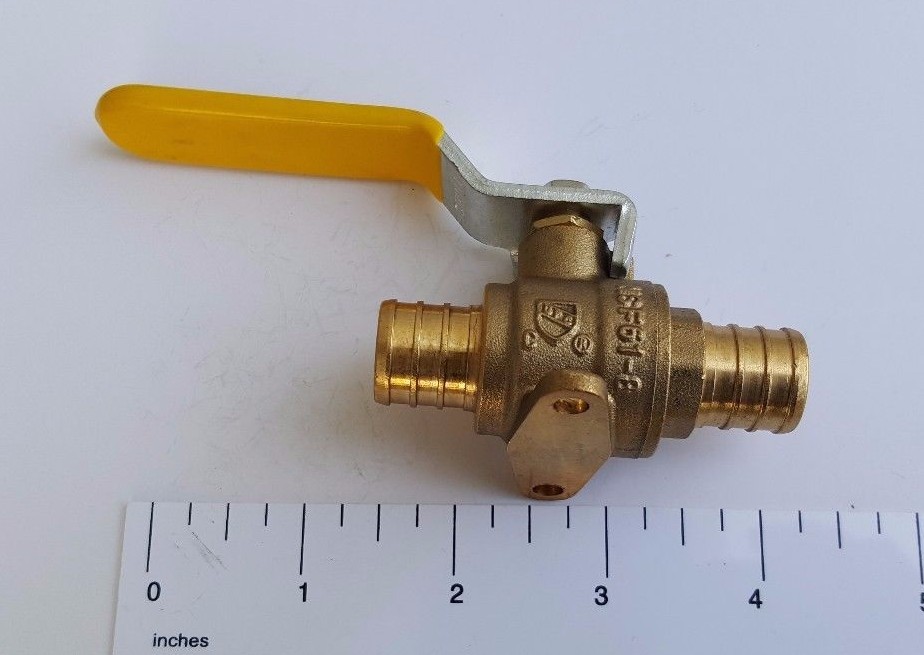 5 Pcs. 3/4" Pex Ball Valve with Drop Ear, Lead Free Brass, Full Port, 24-3-4=5