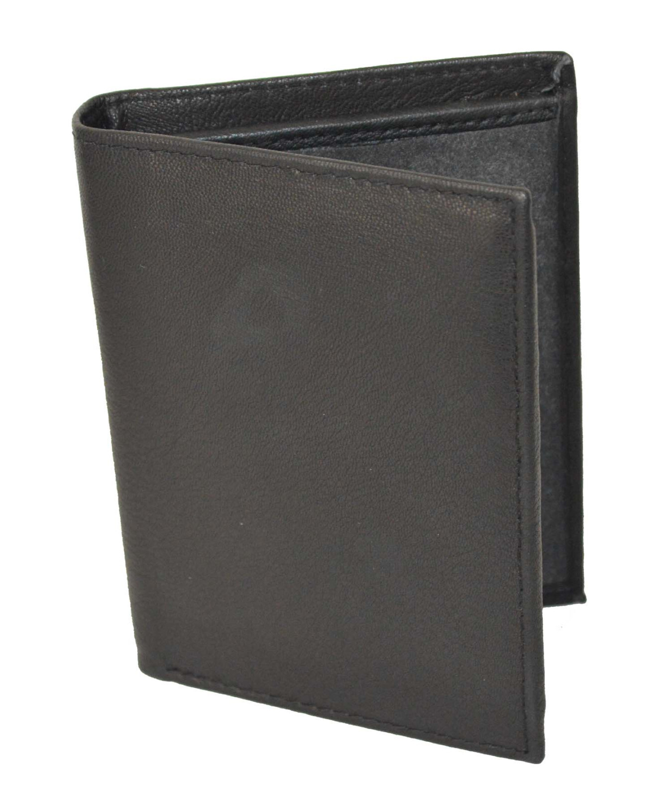 Leather Universal Law Enforcement Bifold Badge Holder Wallet Case - Round