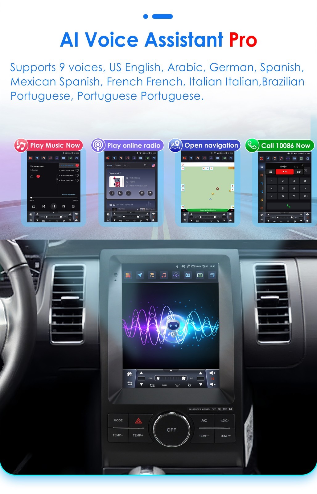 For Ford Taurus 2011-2019 Android 14 CarPlay Car Stereo Radio GPS 2G+32G FM RDS