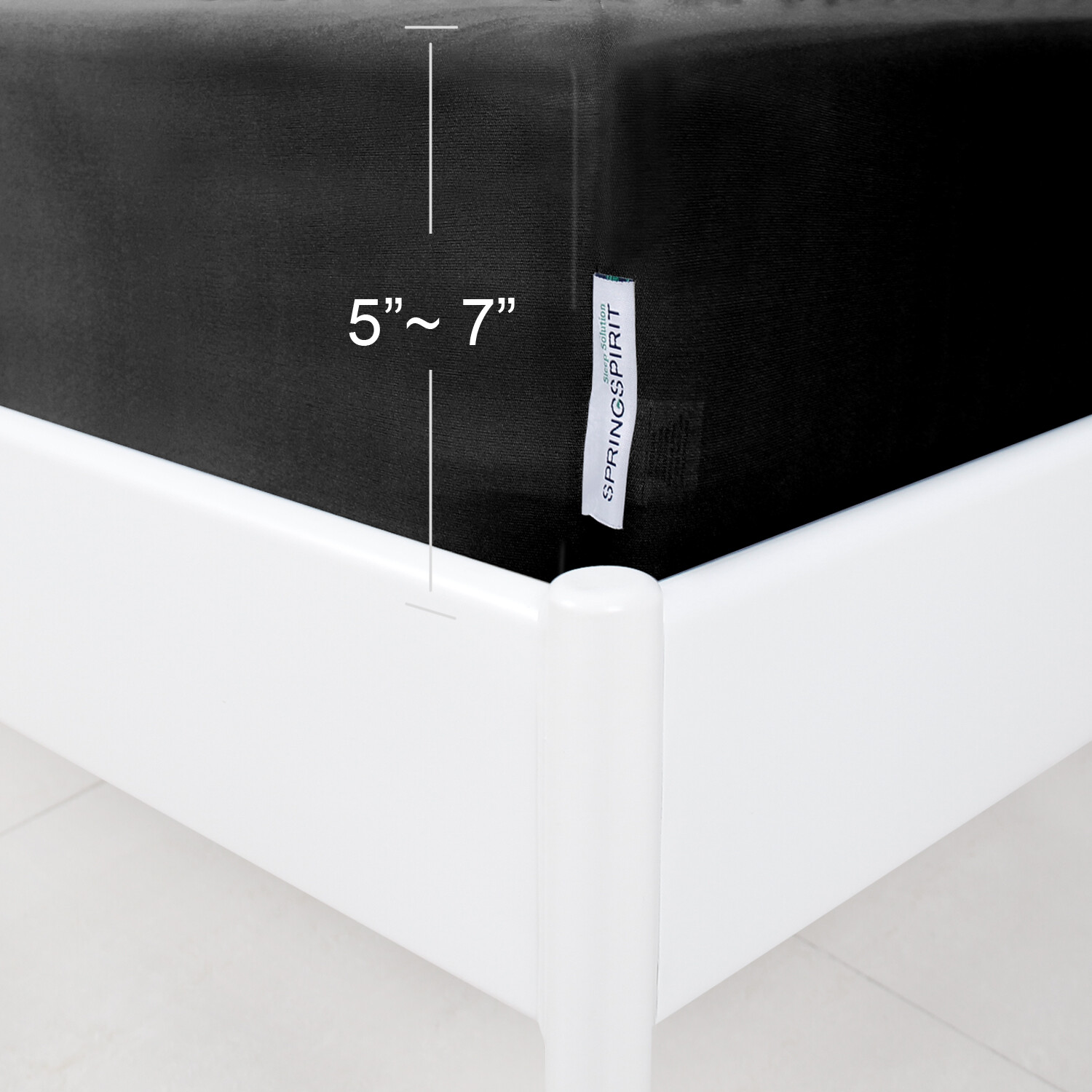 Box Spring Cover with Smooth Elastic Woven Washable Black Twin/Full/Queen/King