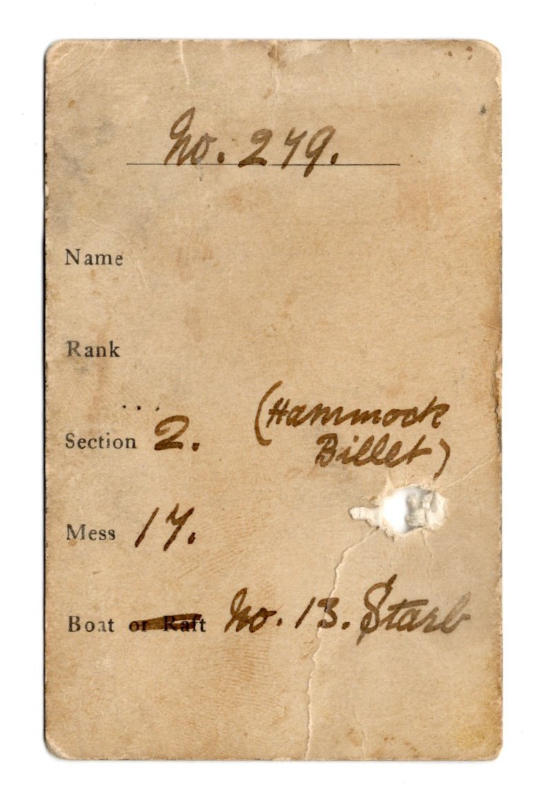 1917 - WWI Registration Draft Card with Naval Boat Card - XL2W