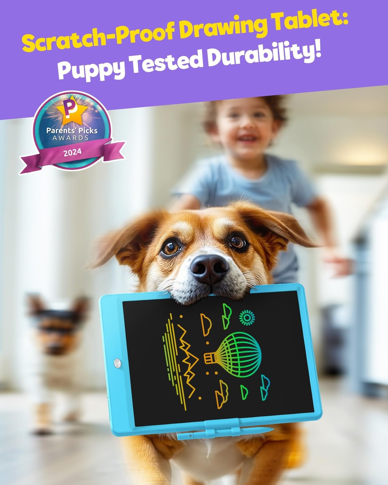 TEKFUN LCD Writing Tablet for Kids, 10-inch Coloring Drawing Pad, Mess Free D...