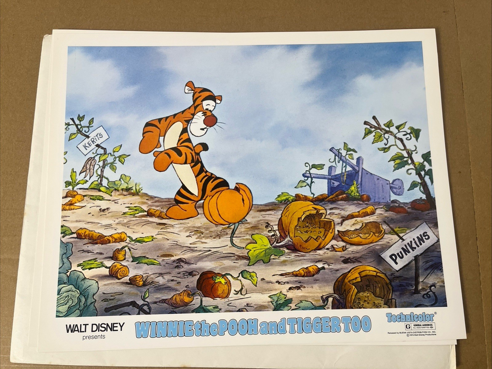 WINNIE POOH TIGGER TOO 1974 ORIGINAL DISNEY LOBBY CARD SET OF 6 11X14", NEW MINT
