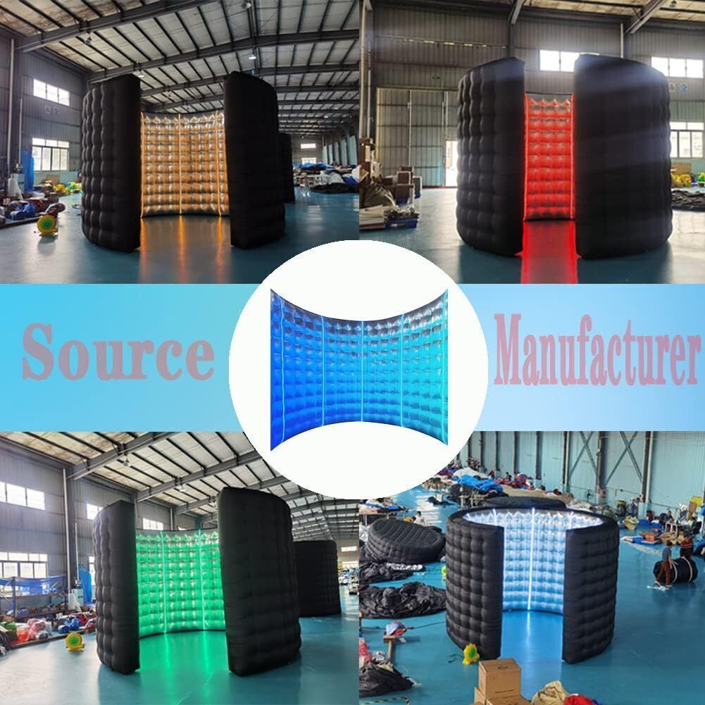 10FT Inflatable 360 Photo Booth Enclosure Portable LED Backdrop Wall For Party