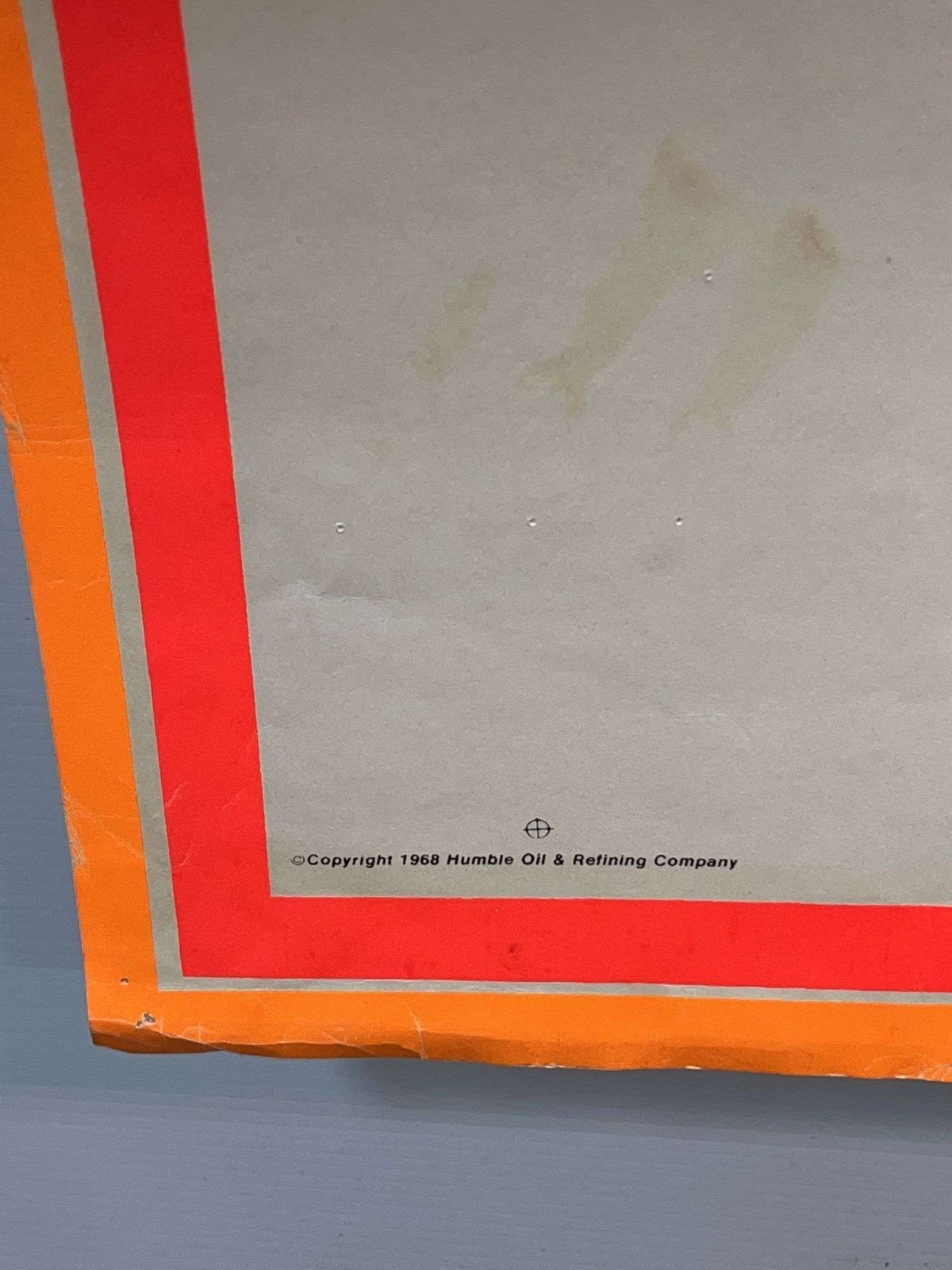 1968 Esso Tiger Blacklight Poster 28x40 Humble Oil “I Need You Now” Vintage